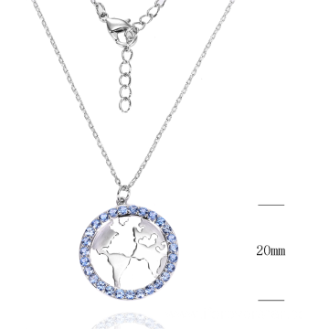 cz map design silver earrings jewelry sets necklace